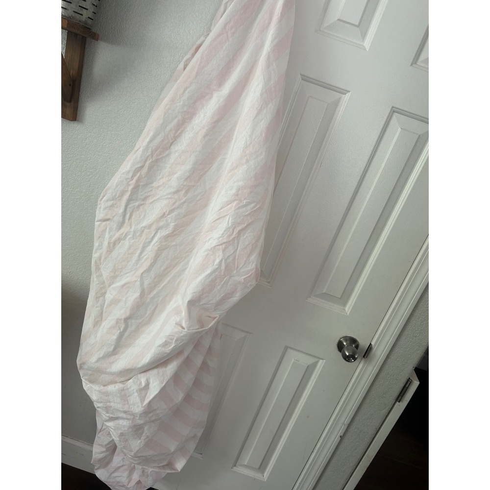 Simply Shabby Chic Pink White Striped Fitted Sheet 100% Cotton Cottagecore